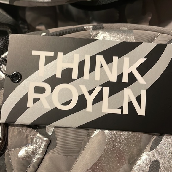 NWT Think Royln Metallic Camo Duffel Bag In Shiny Silver Camo - Picture 4 of 5